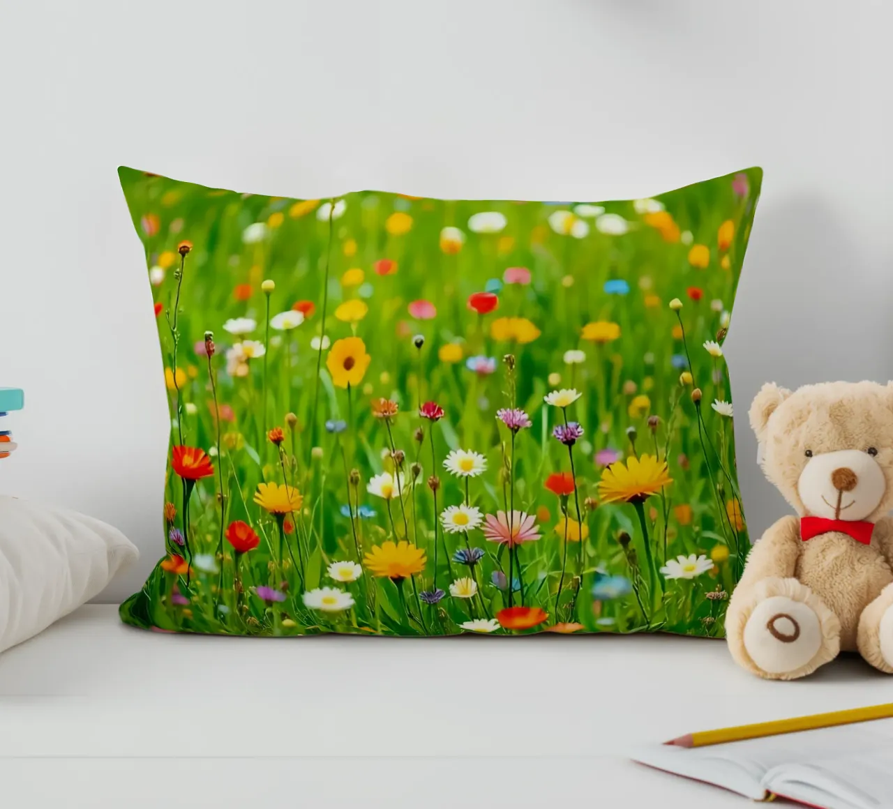 Flower meadow_style_A_3 decorative cushion by Farb- und Blütenzauber by LK