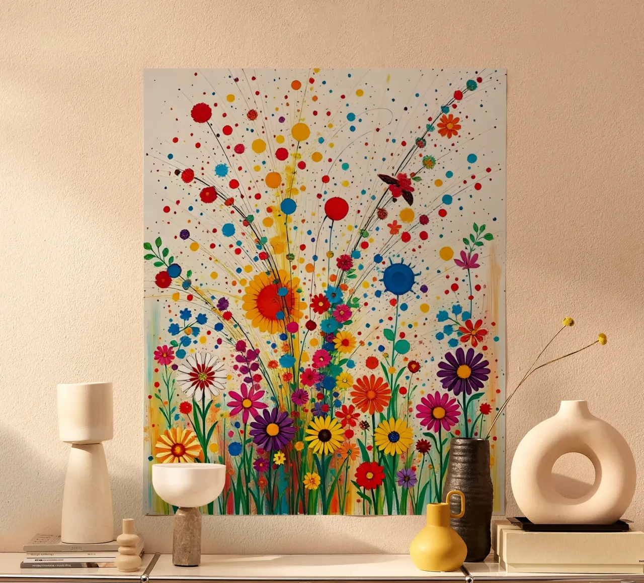 Bloem weide_stijl_B_1 poster met aluminium frame van Farb- und Blütenzauber by LK