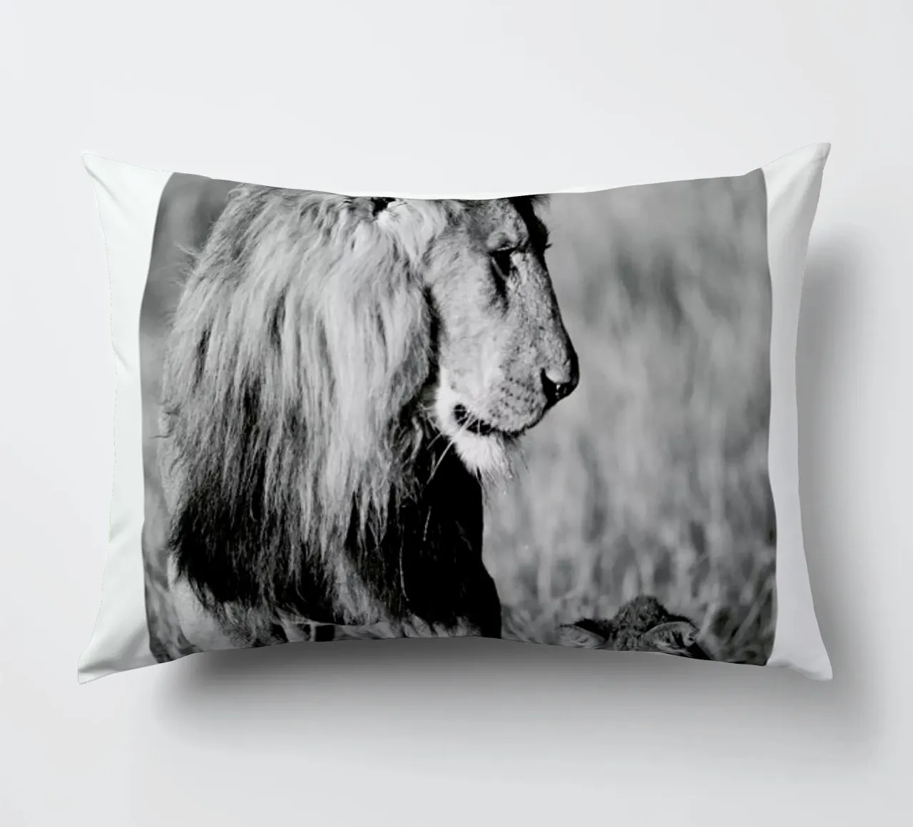 Lion Teaching His Cub cuscino da Natural Kingdom