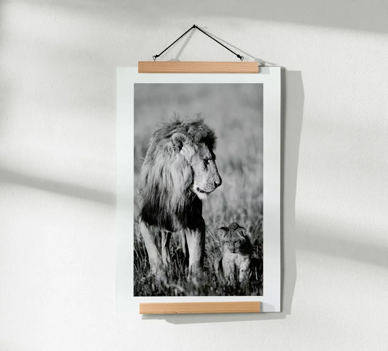 Lion Teaching His Cub carta hahnemühle da Natural Kingdom