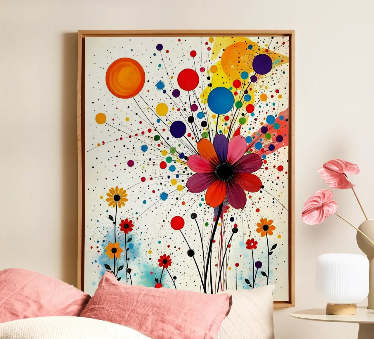 Bloem weide_stijl_B_2 canvas met Baklijst van Farb- und Blütenzauber by LK