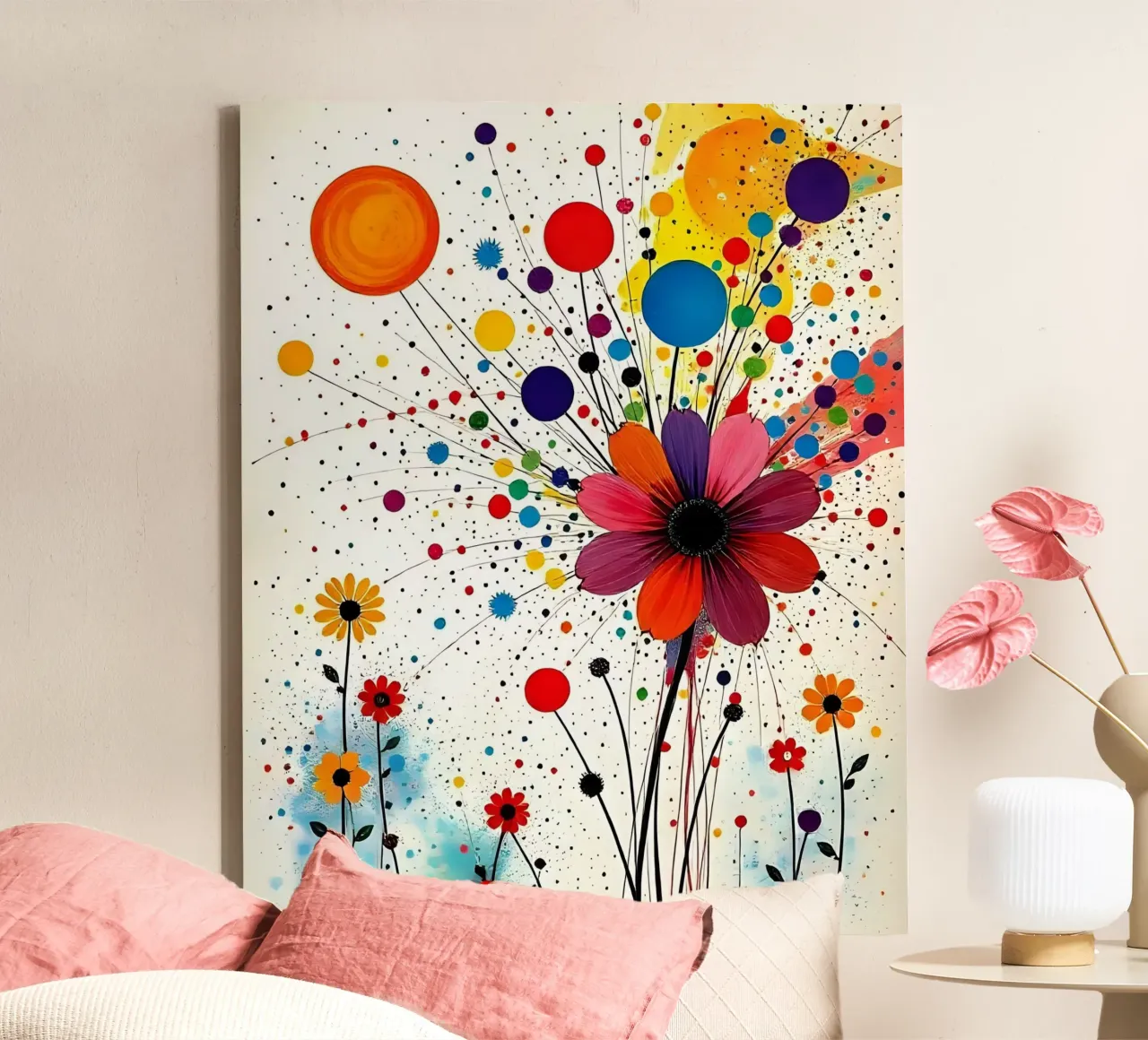 Bloem weide_stijl_B_2 canvas met Baklijst van Farb- und Blütenzauber by LK