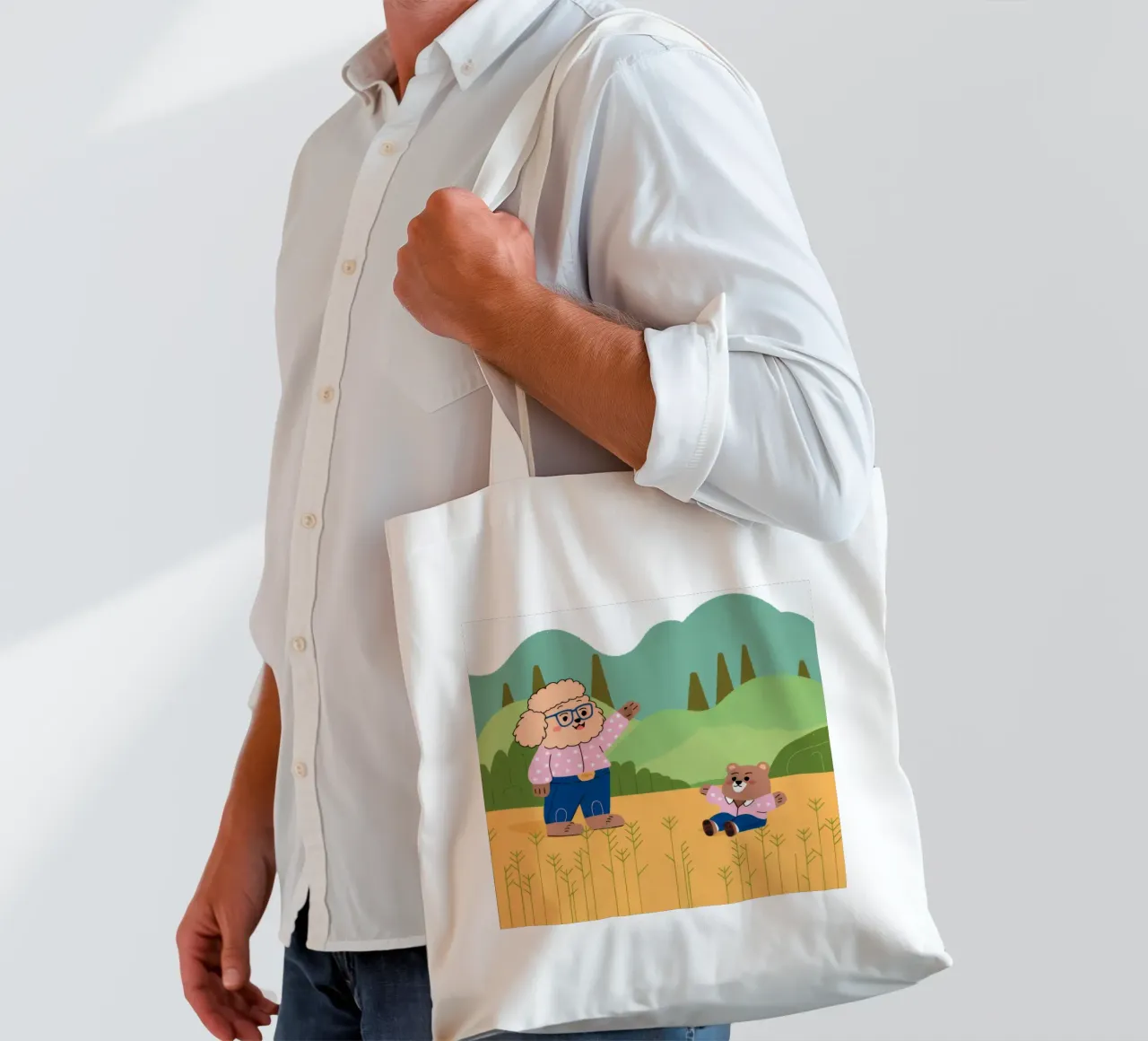 Giocare in campo con gioia borsa in juta da Timeless Huse