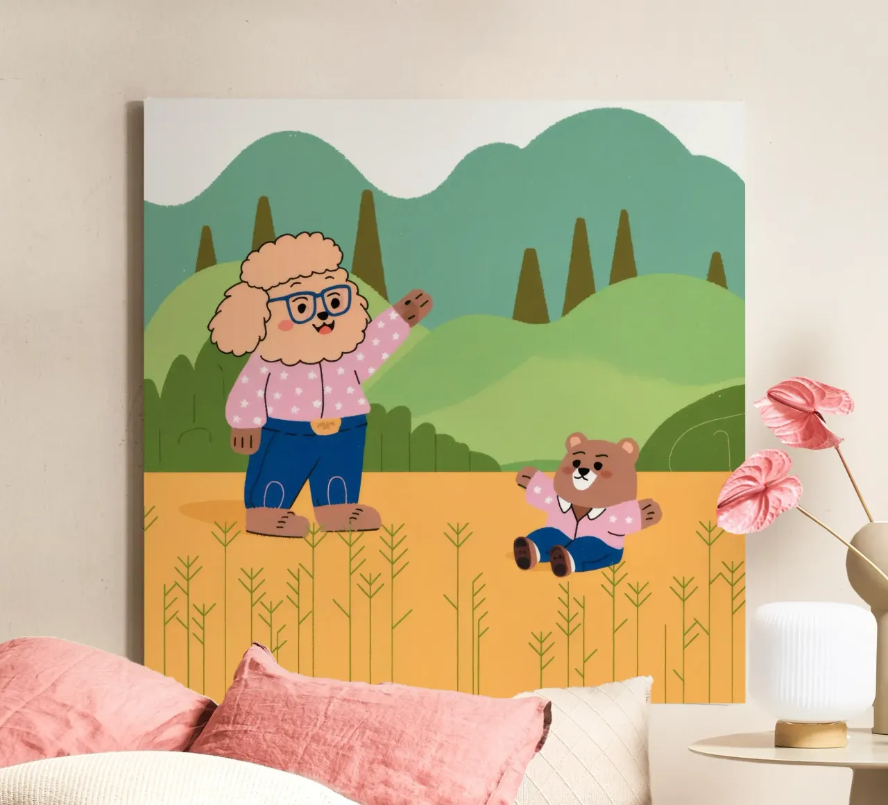 Joyful Field Play canvas with Floater frame by Timeless Huse