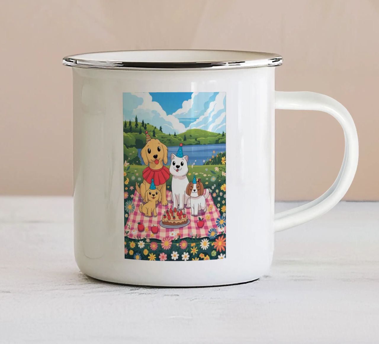 Un delizioso picnic tazza in smalto da Timeless Huse