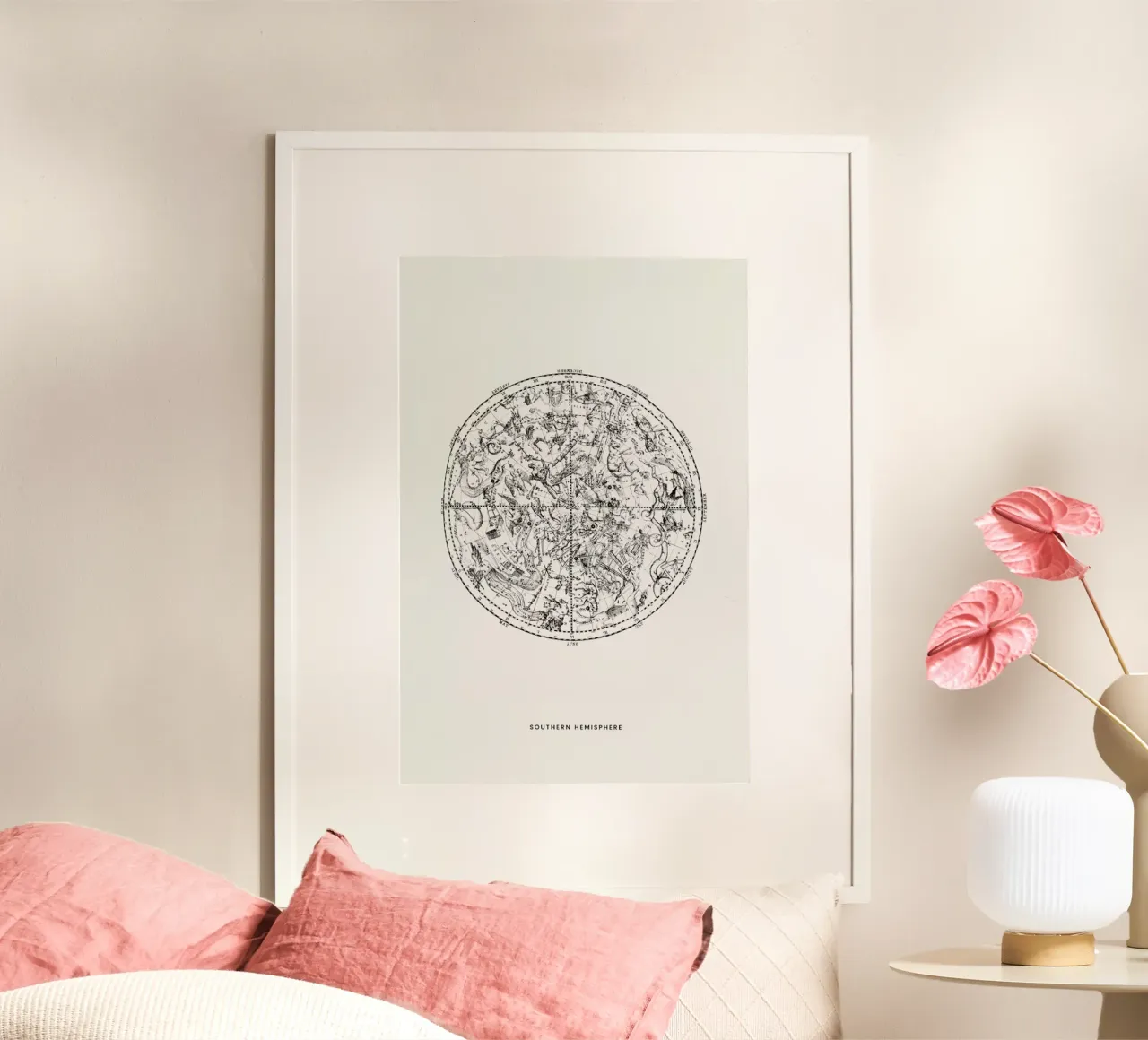 Southern Hemisphere poster con telaio in legno da Flora & Fauna