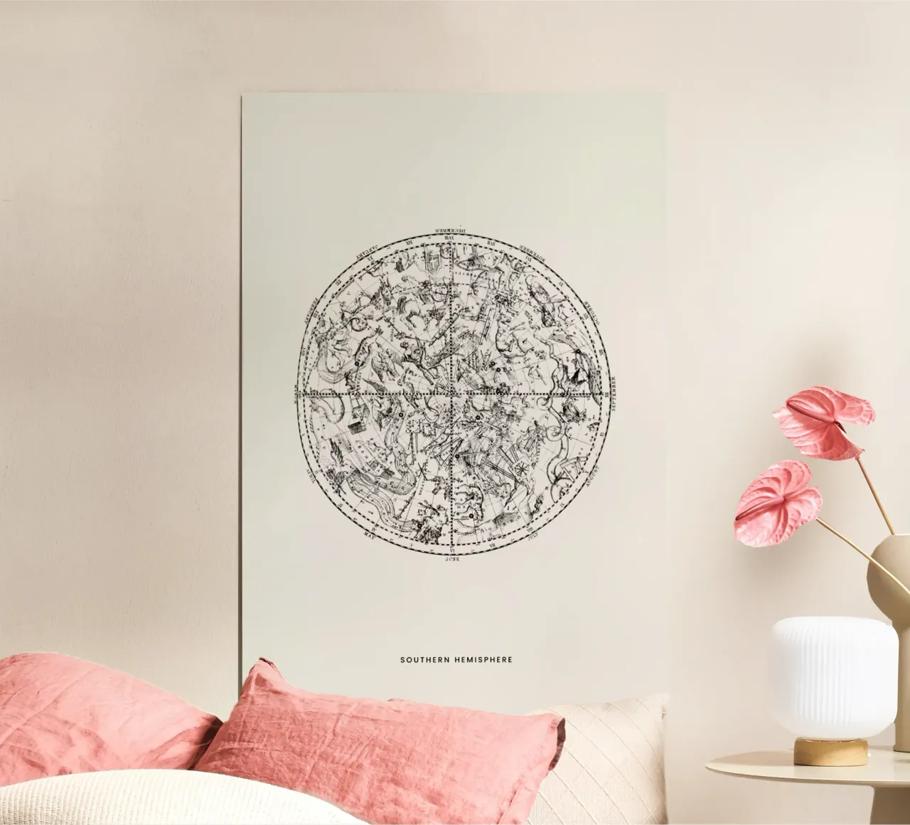 Southern Hemisphere poster con telaio in legno da Flora & Fauna