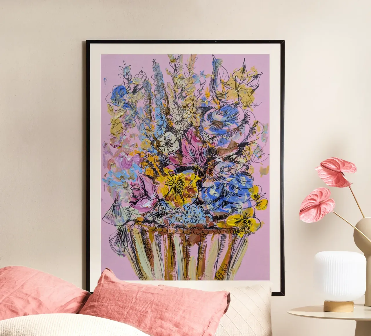 Cupcake Flowers poster con telaio in plastica da sum2proveDesign