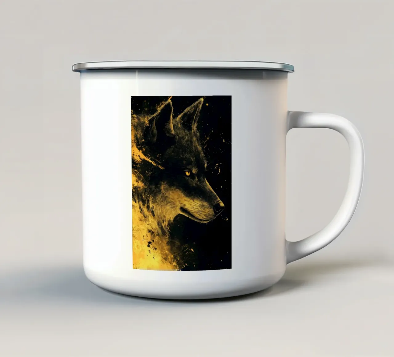 Lupo d'oro tazza in smalto da Justyna Jaszke JBJart