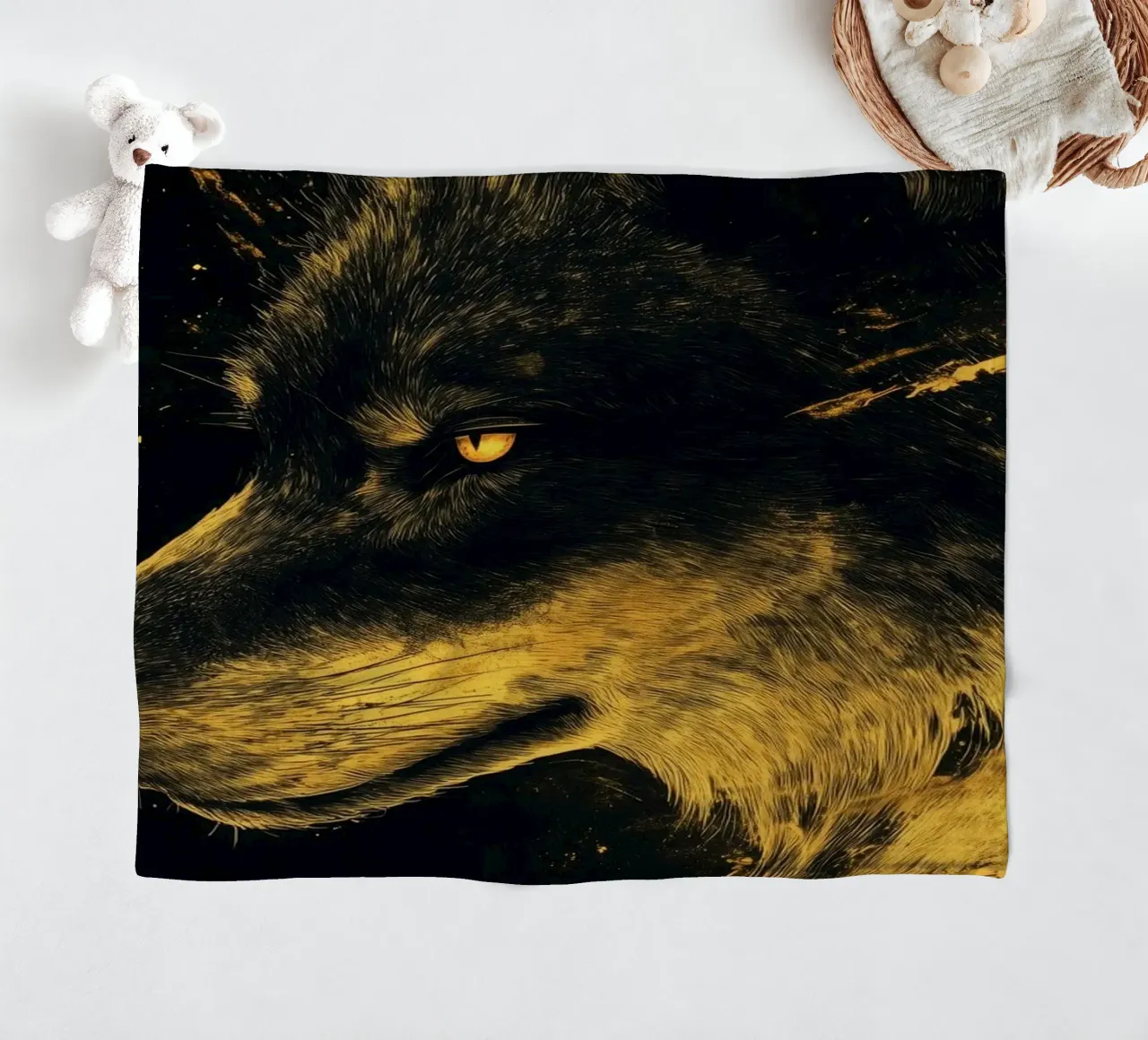 Lupo d'oro coperta in pile da Justyna Jaszke JBJart