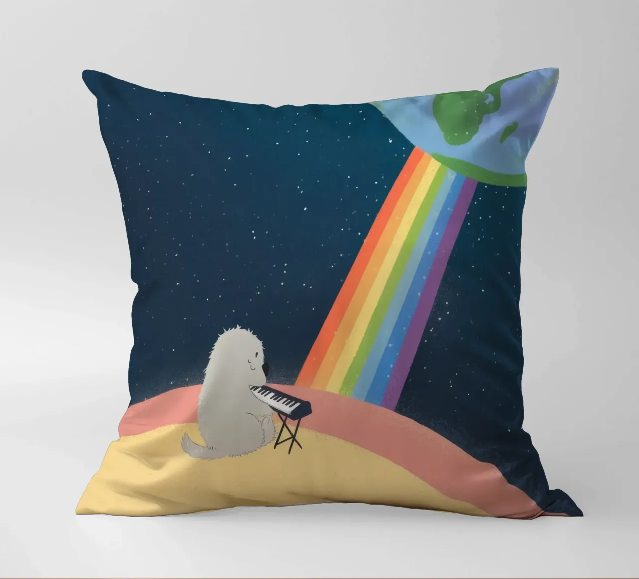 Cosmic Rainbow Journey decorative cushion by Timeless Huse