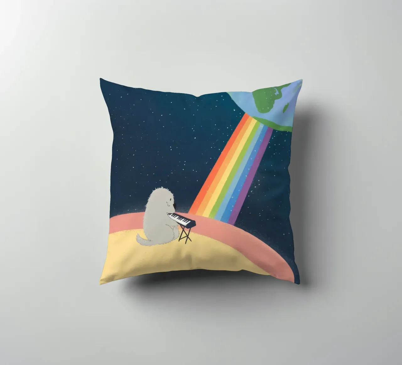 Cosmic Rainbow Journey decorative cushion by Timeless Huse