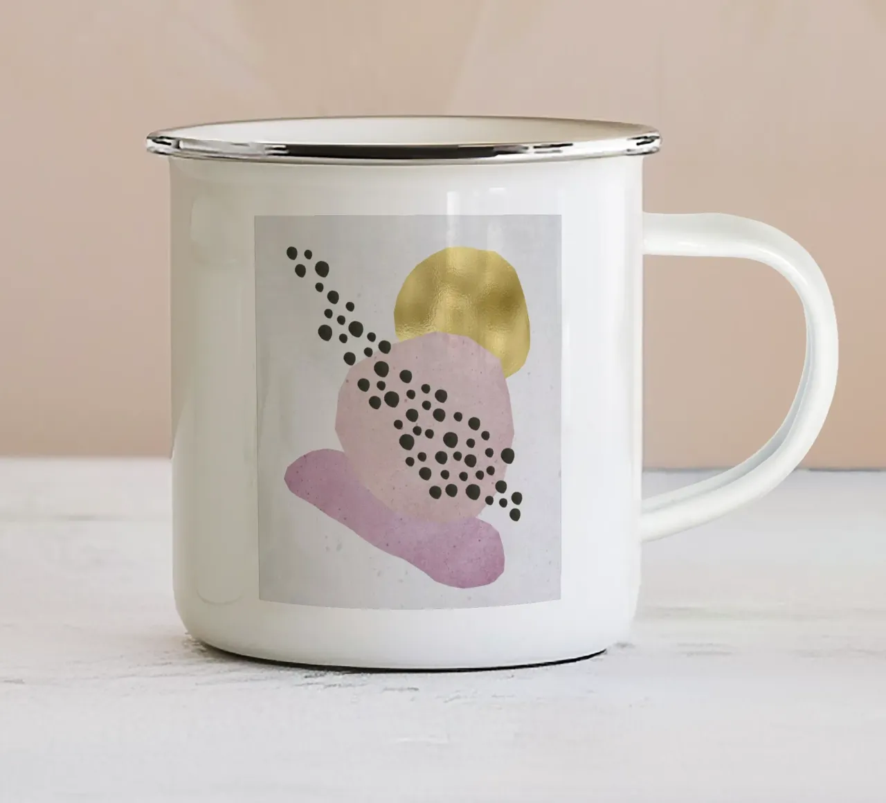 Gold Abstrakt tazza in smalto da Mia Nissen