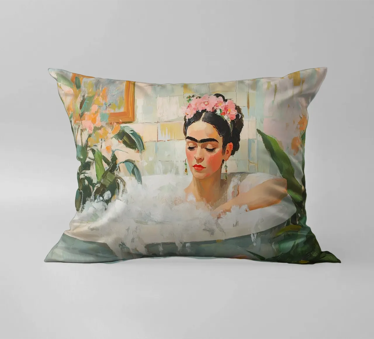Frida Kahlo - Trovare l'armonia interiore cuscino da Fantasias Florales