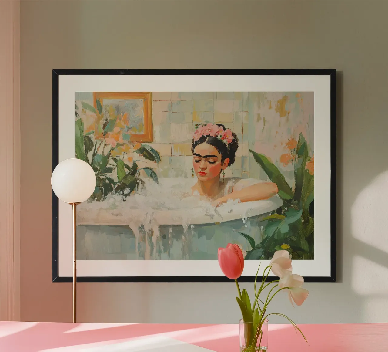Frida Kahlo - Finding inner harmony poster by Fantasias Florales