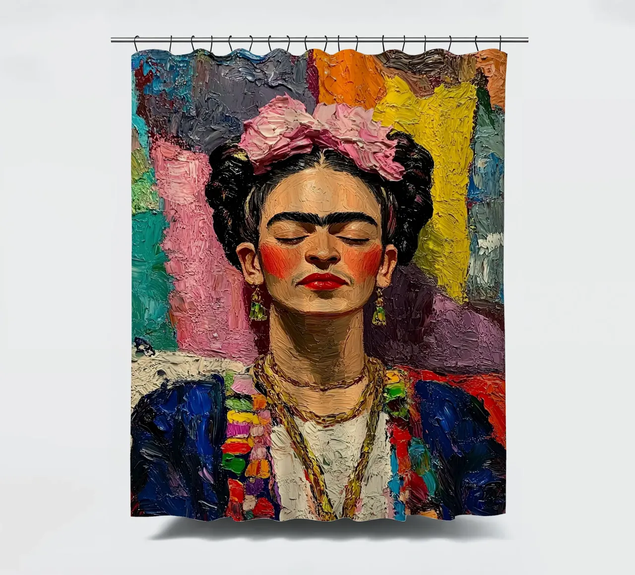 Frida Kahlo - Essere presenti tenda da doccia da Fantasias Florales