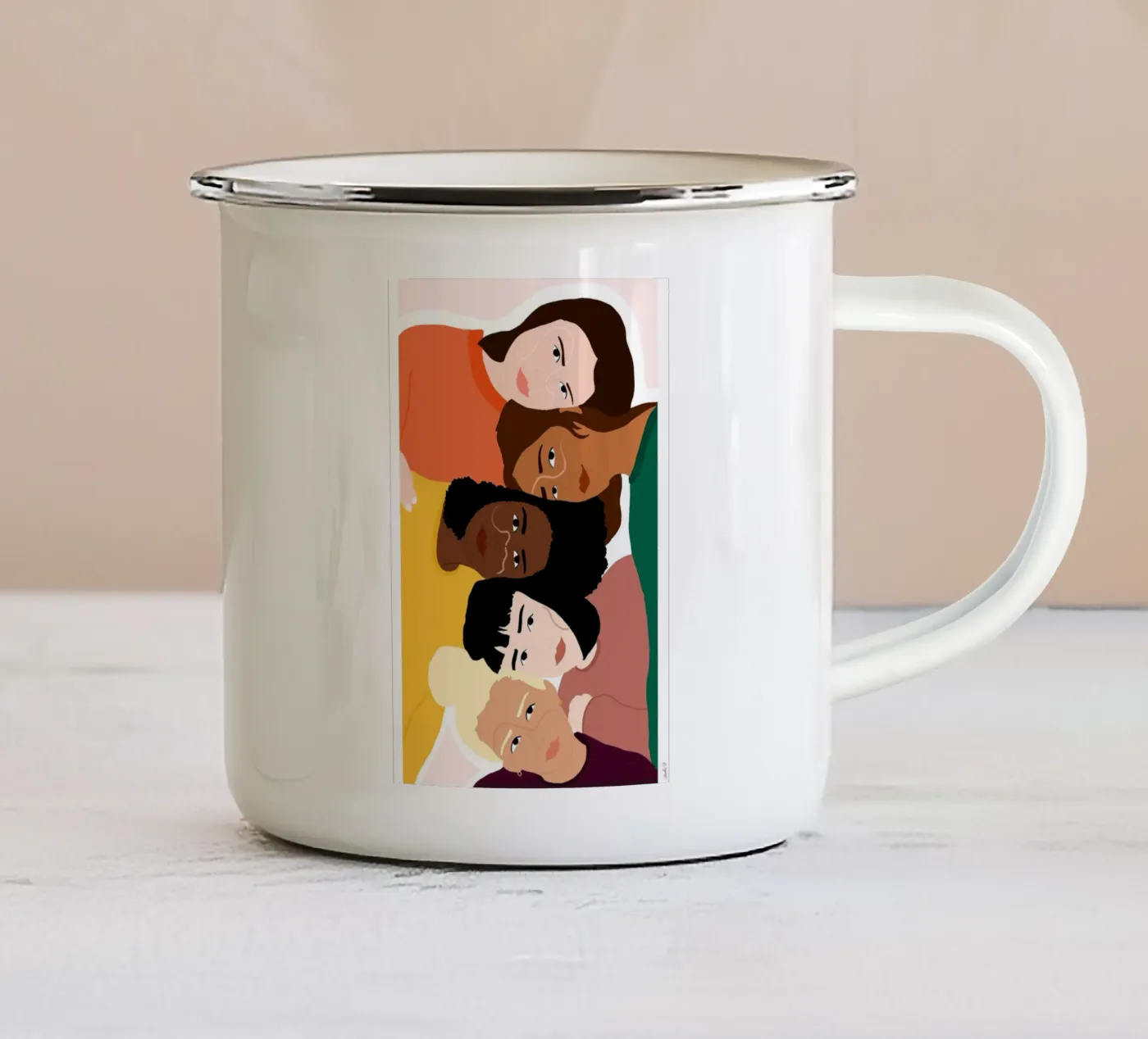 Linked enamel mug by Céleste Wallaert