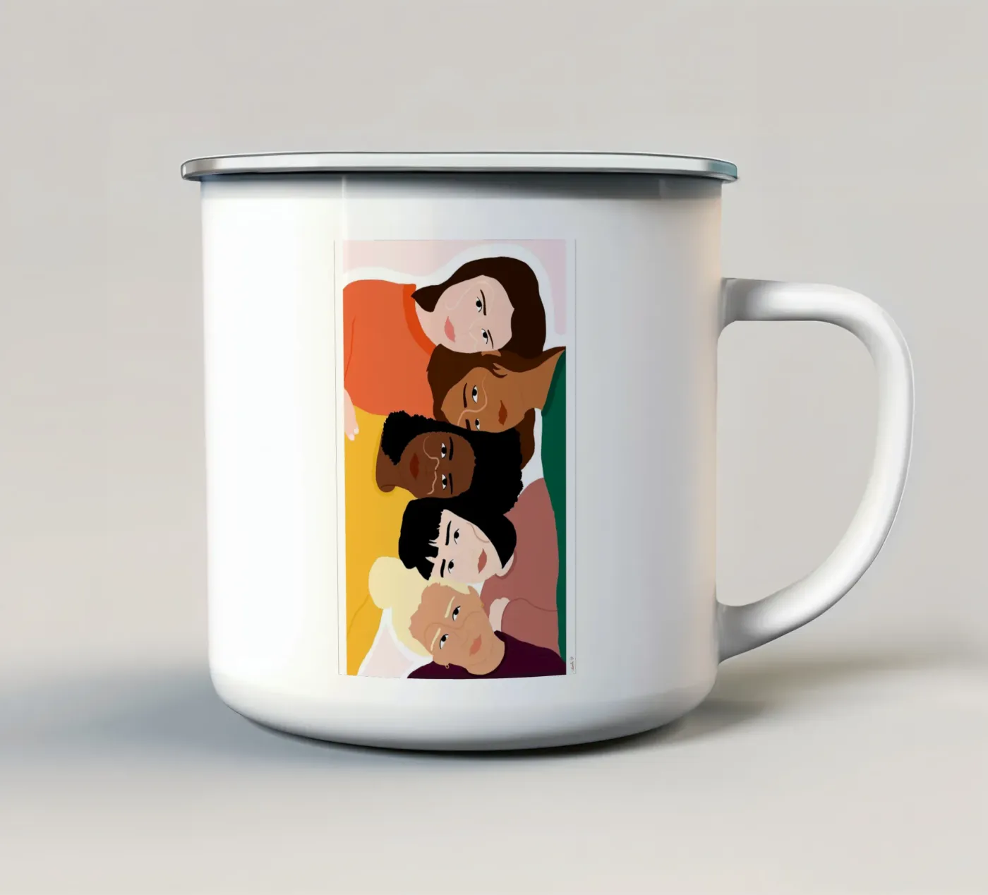 Linked enamel mug by Céleste Wallaert