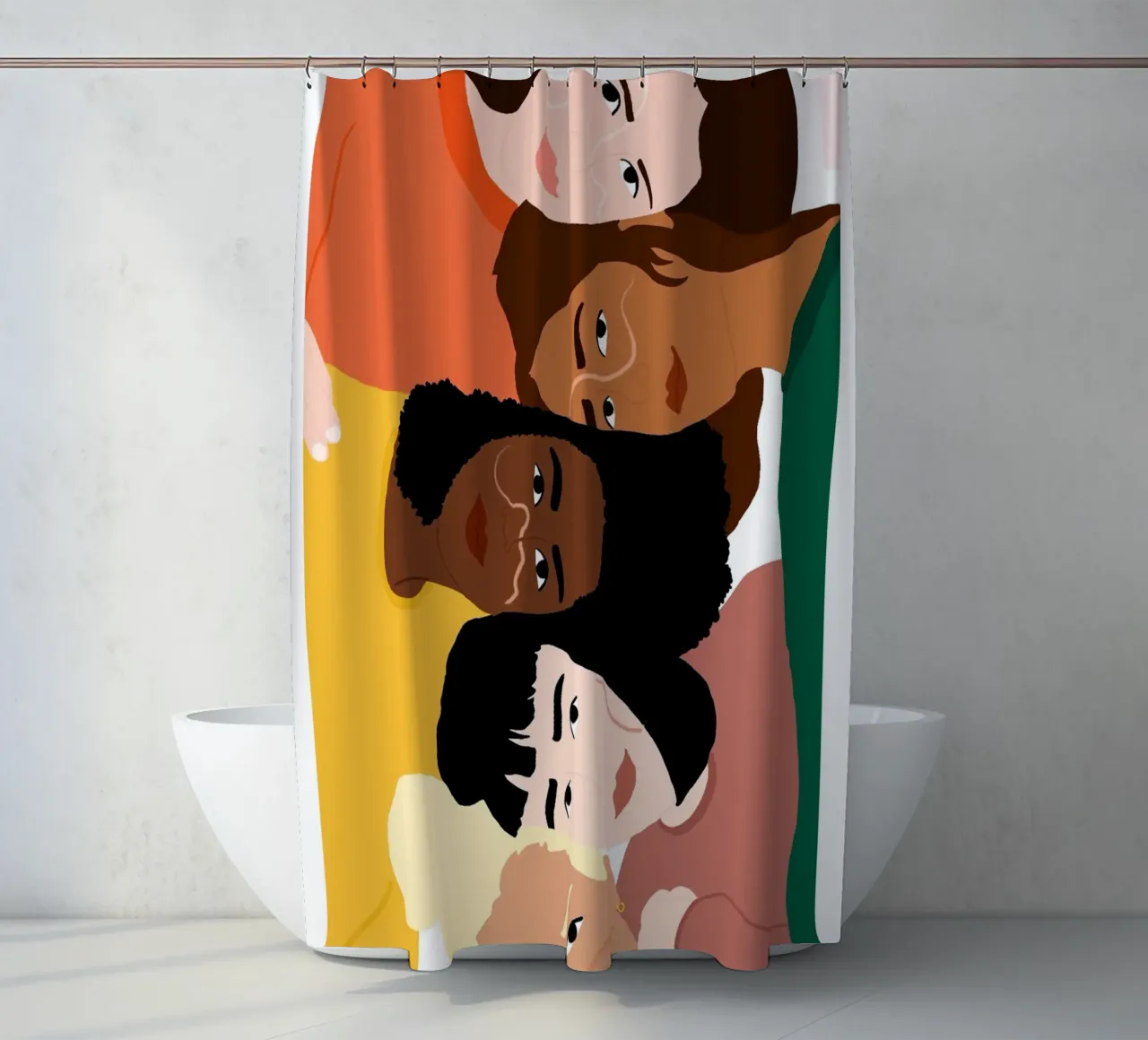 Linked shower curtain by Céleste Wallaert