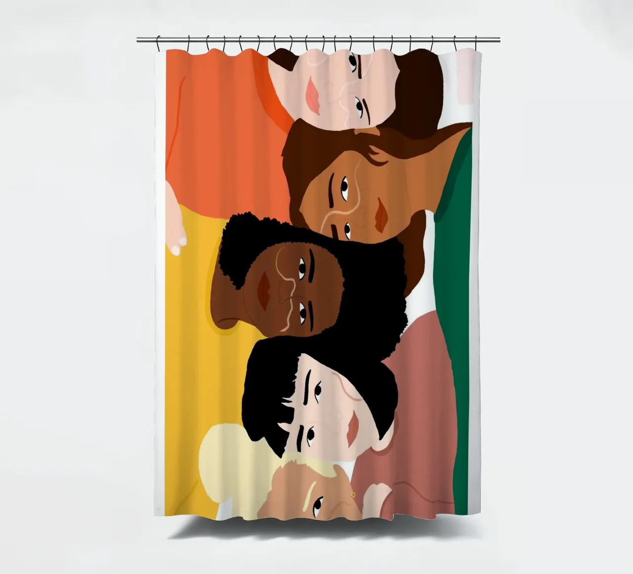 Linked shower curtain by Céleste Wallaert