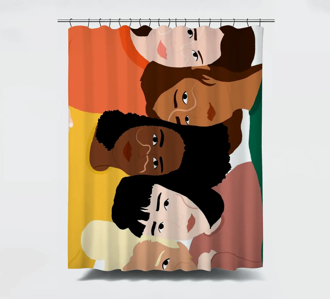 Linked shower curtain by Céleste Wallaert