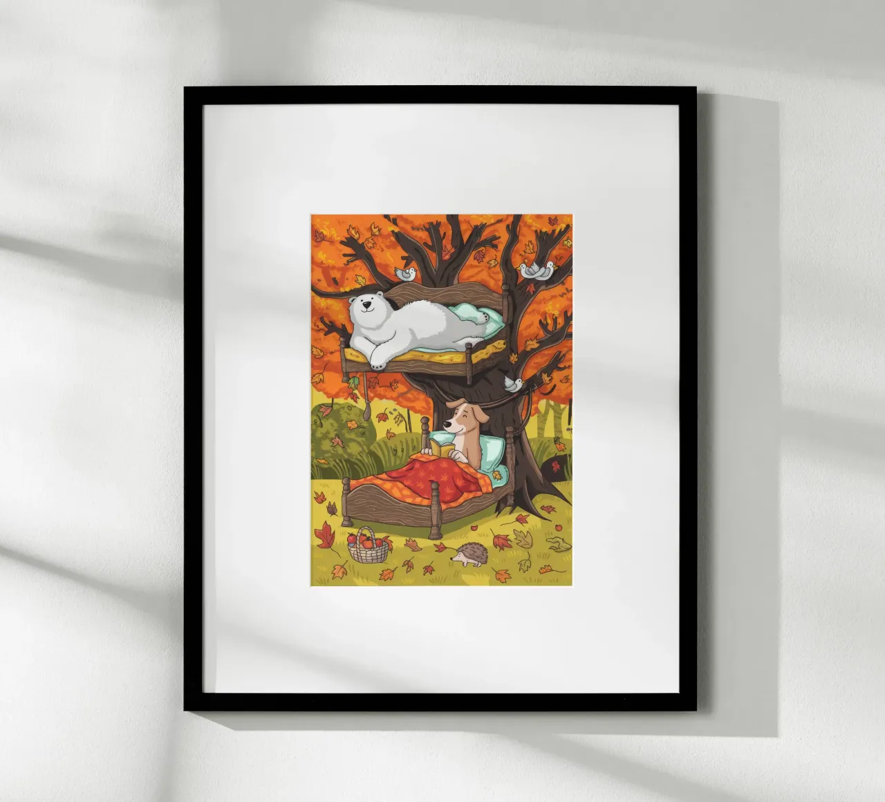 Retraite automnale dans une cabane poster avec cadre en aluminium de Timeless Huse