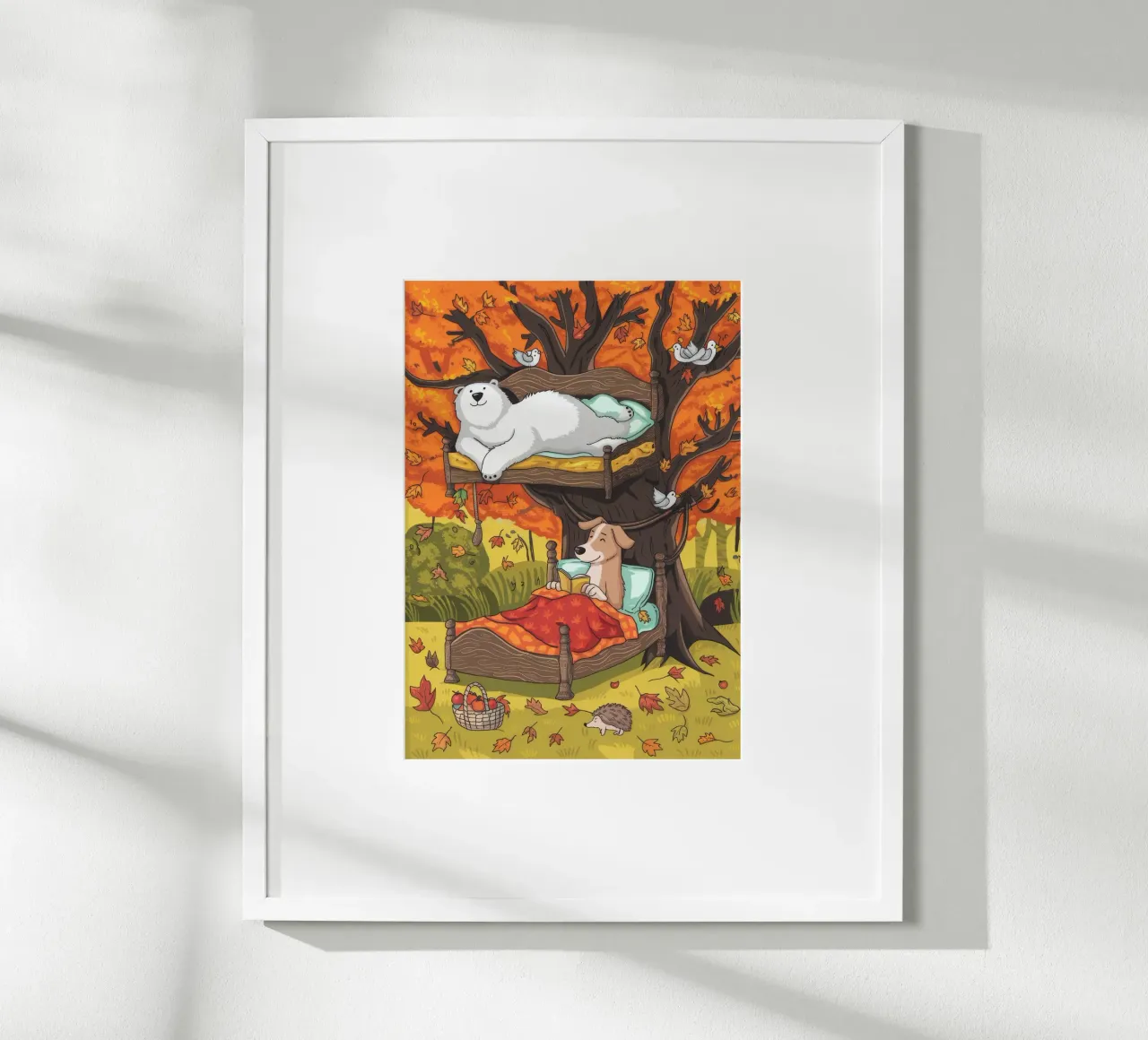 Retraite automnale dans une cabane poster avec cadre en aluminium de Timeless Huse