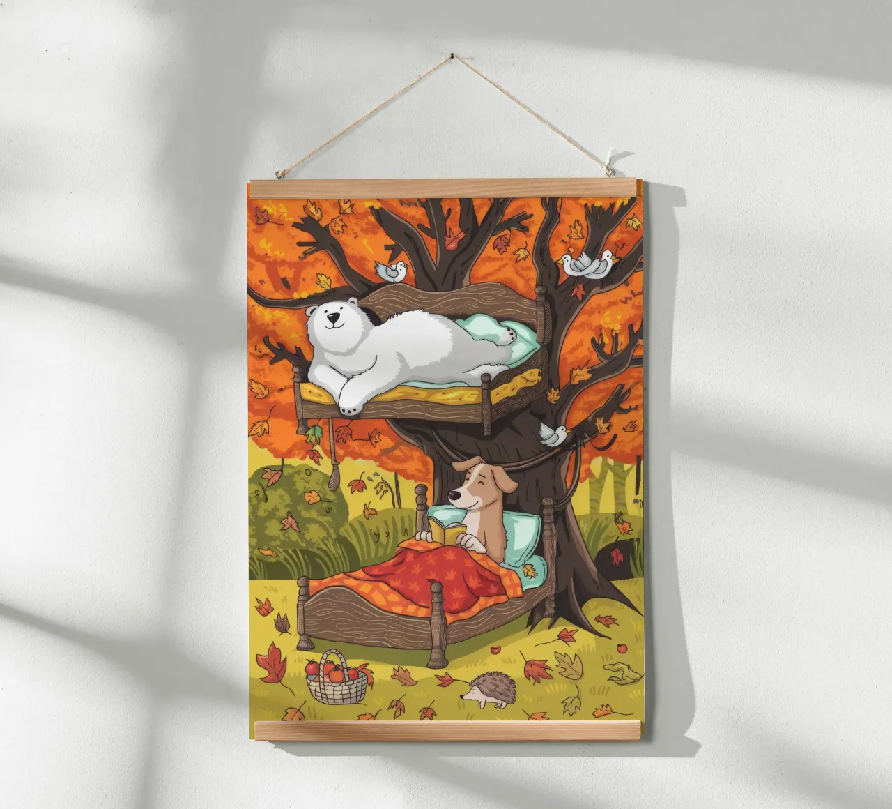 Retraite automnale dans une cabane poster avec cadre en aluminium de Timeless Huse