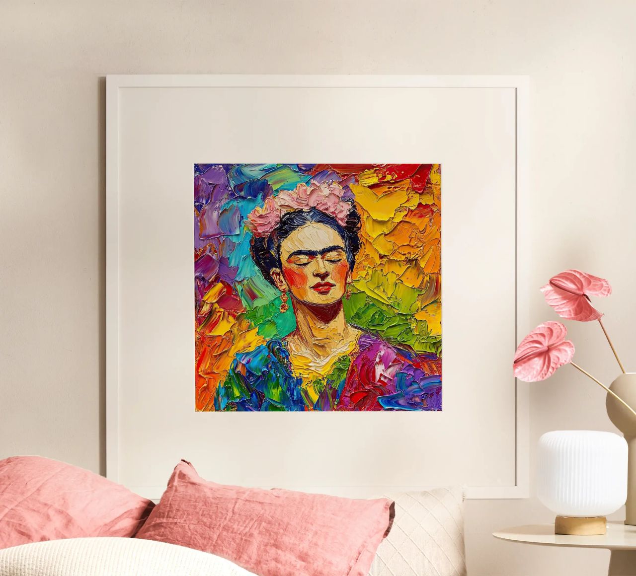 Frida Kahlo - Im Einklang mit dem Universum Poster von Fantasias Florales