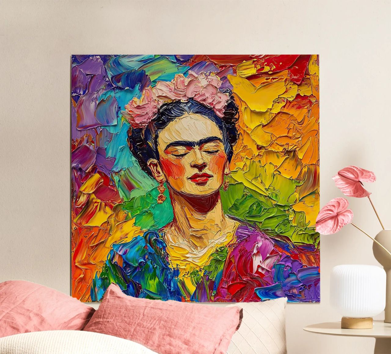 Frida Kahlo - Im Einklang mit dem Universum Poster von Fantasias Florales