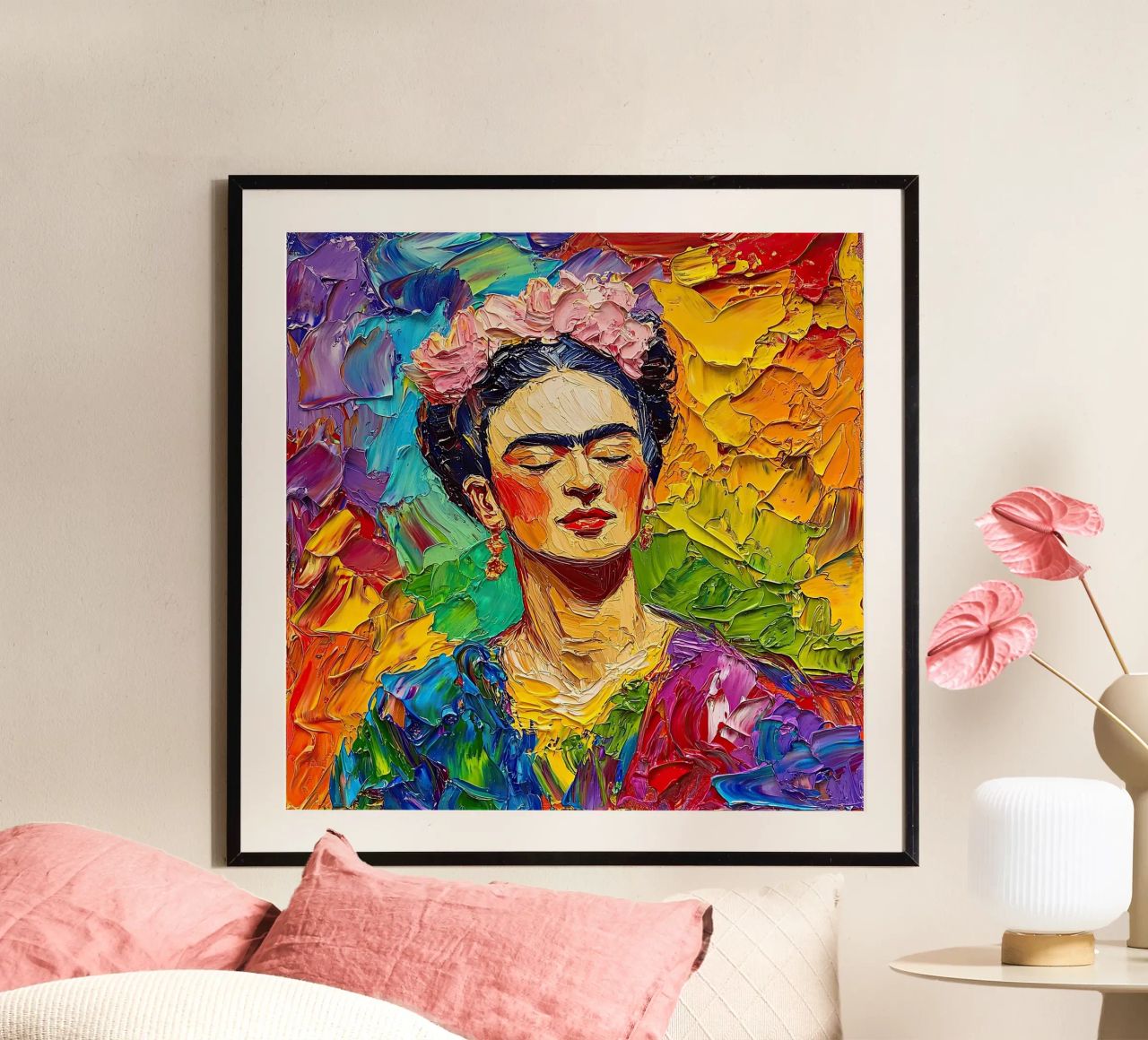Frida Kahlo - Im Einklang mit dem Universum Poster von Fantasias Florales