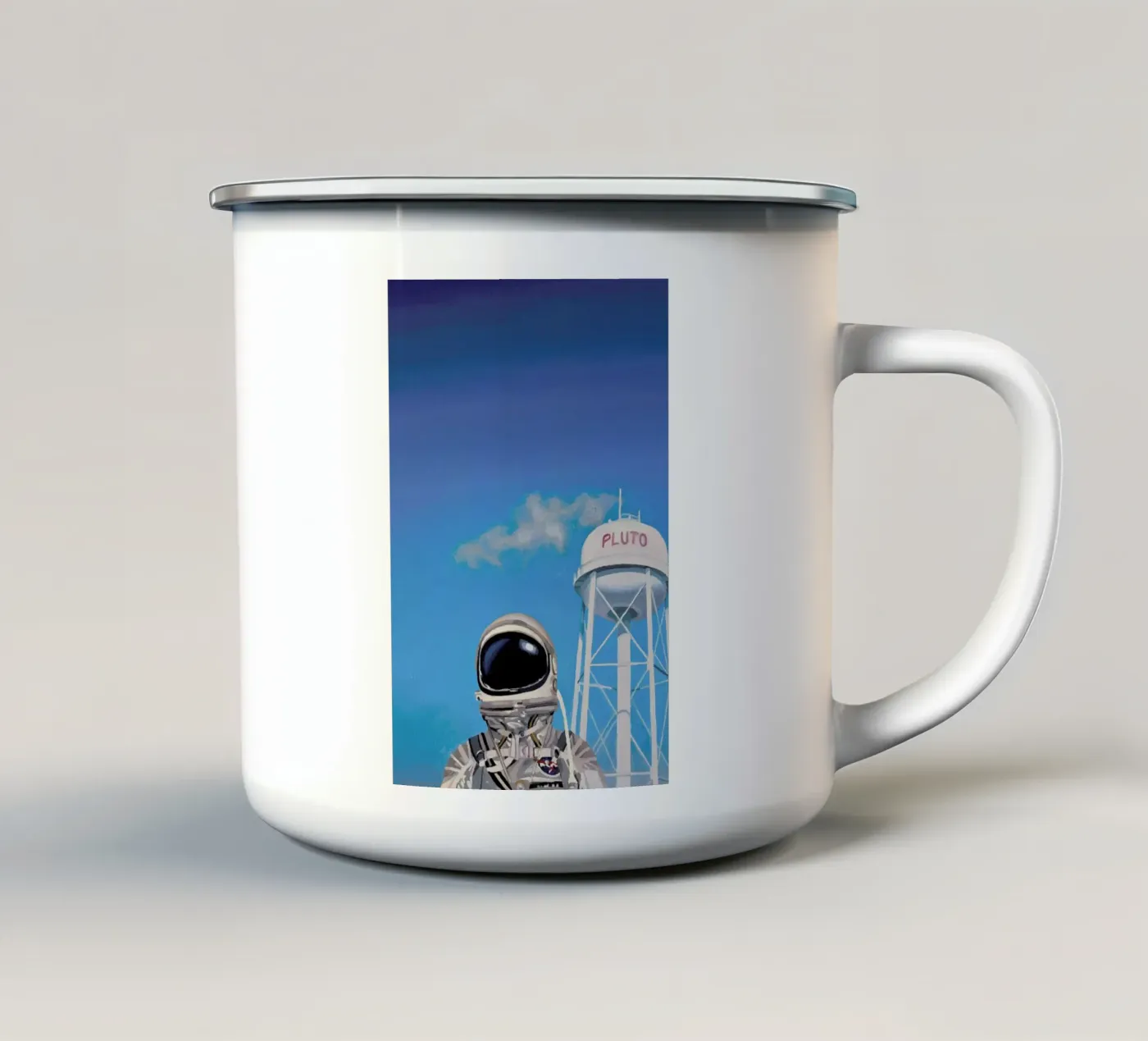 Pluto Emaille Tasse von Scott Listfield