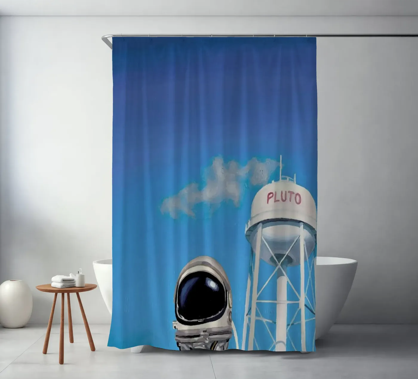 Pluto Duschvorhang von Scott Listfield
