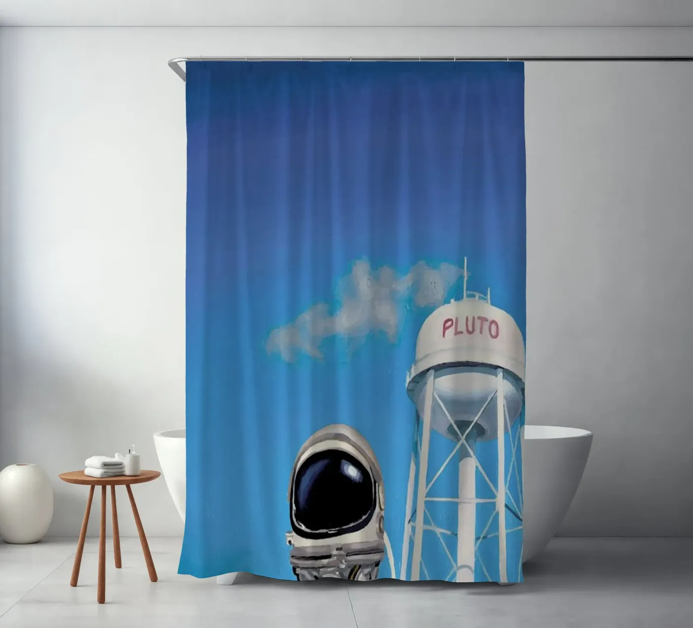 Pluto Duschvorhang von Scott Listfield