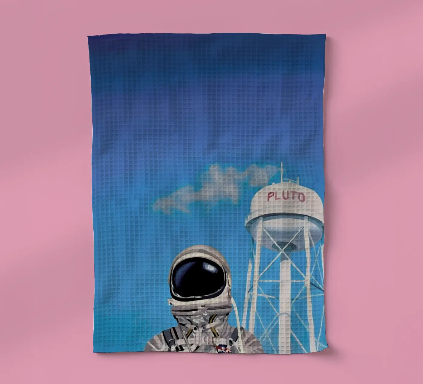 Pluto tea towel by Scott Listfield