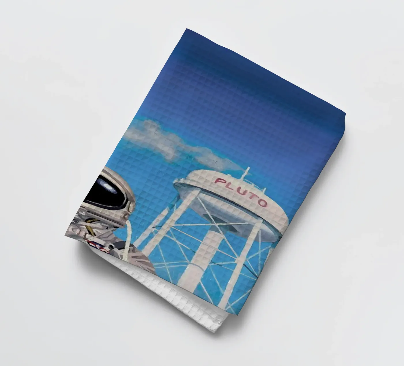 Pluto tea towel by Scott Listfield