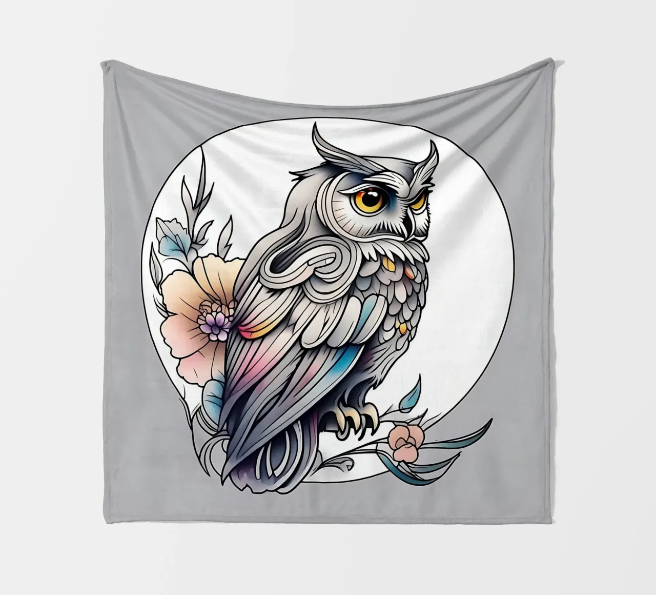 Gufo_stile_B_1 coperta in pile da Tierisch bunt by LK
