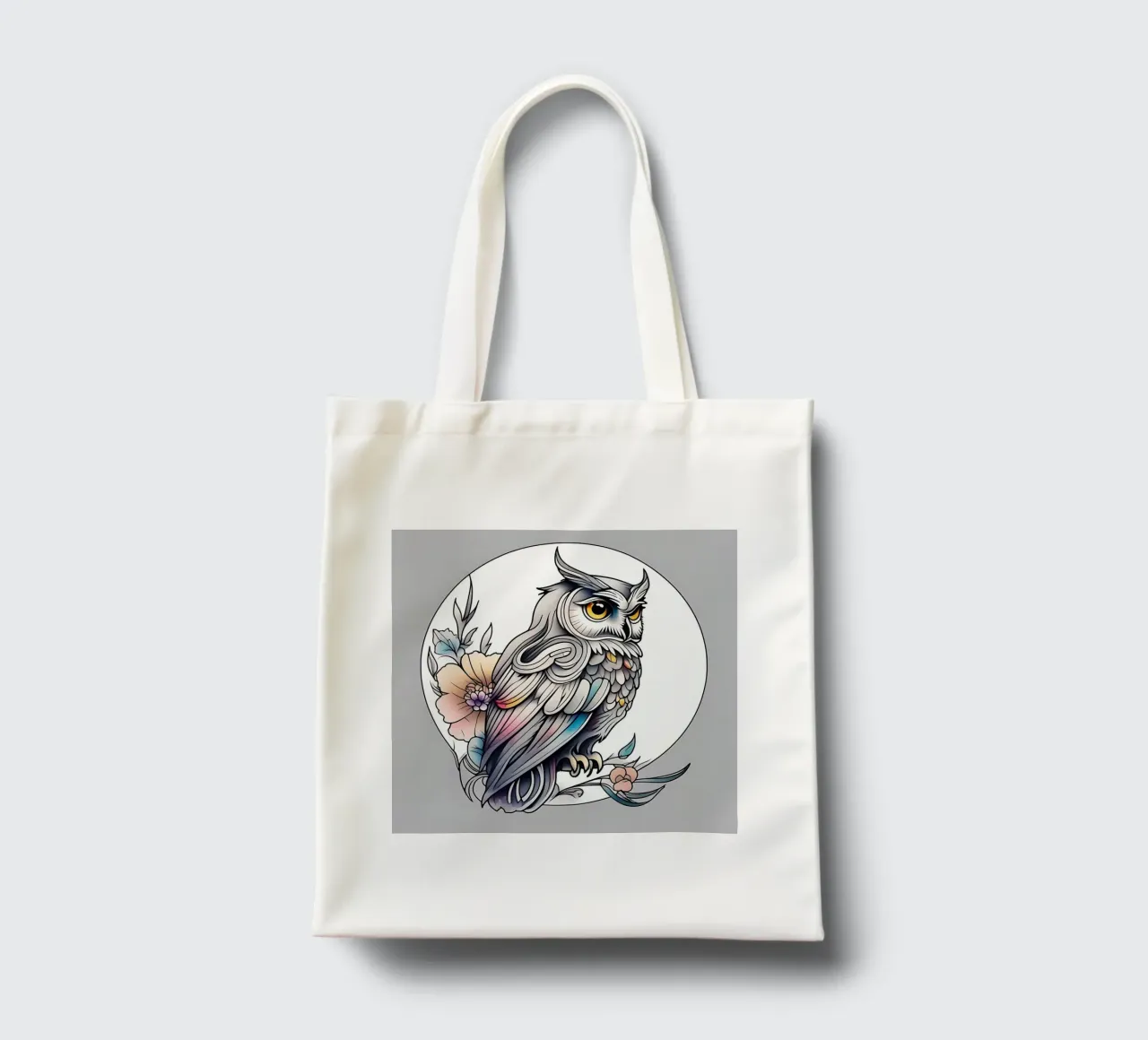 Gufo_stile_B_1 borsa in juta da Tierisch bunt by LK