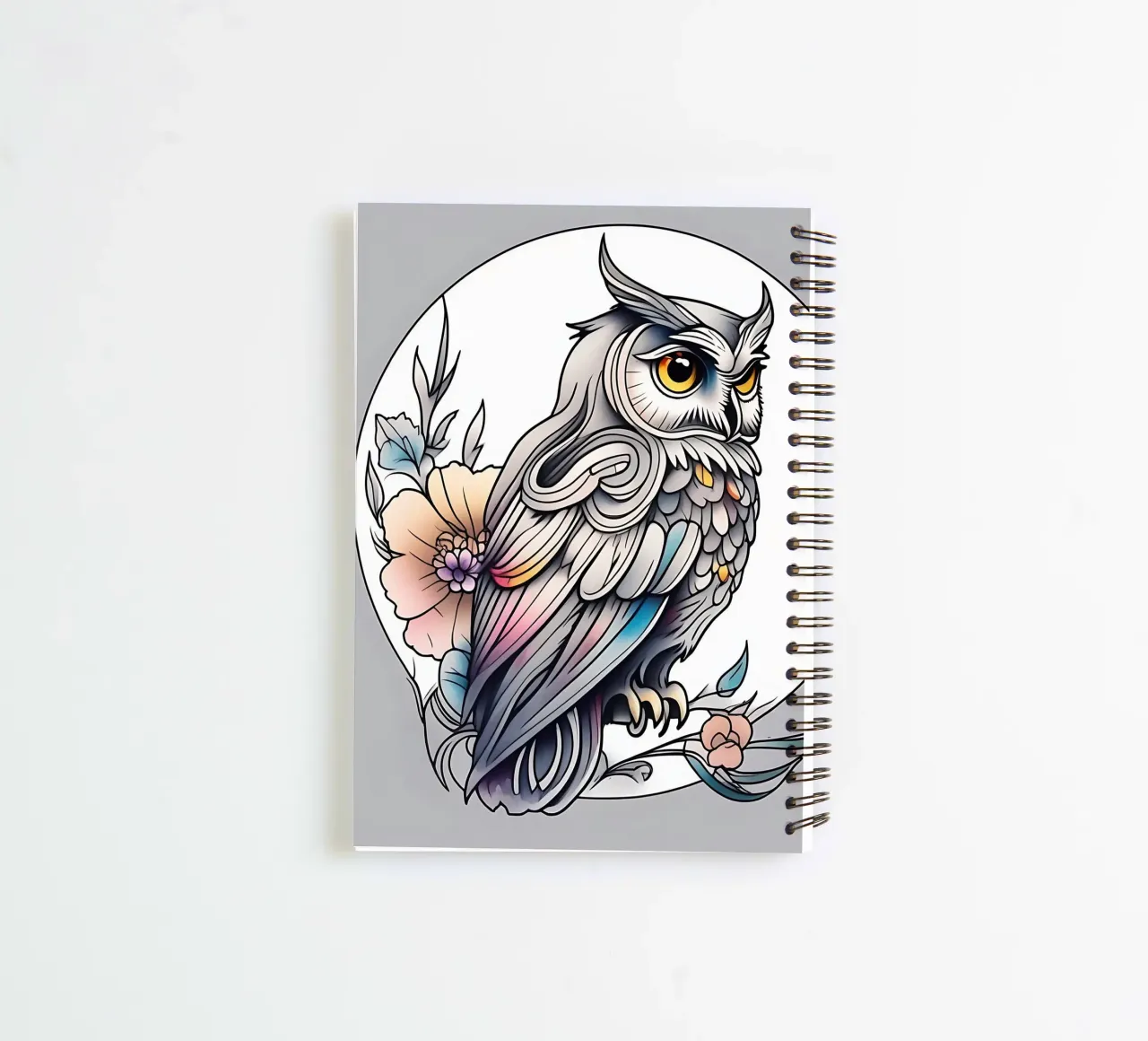Owl_style_B_1 spiral notebook by Tierisch bunt by LK