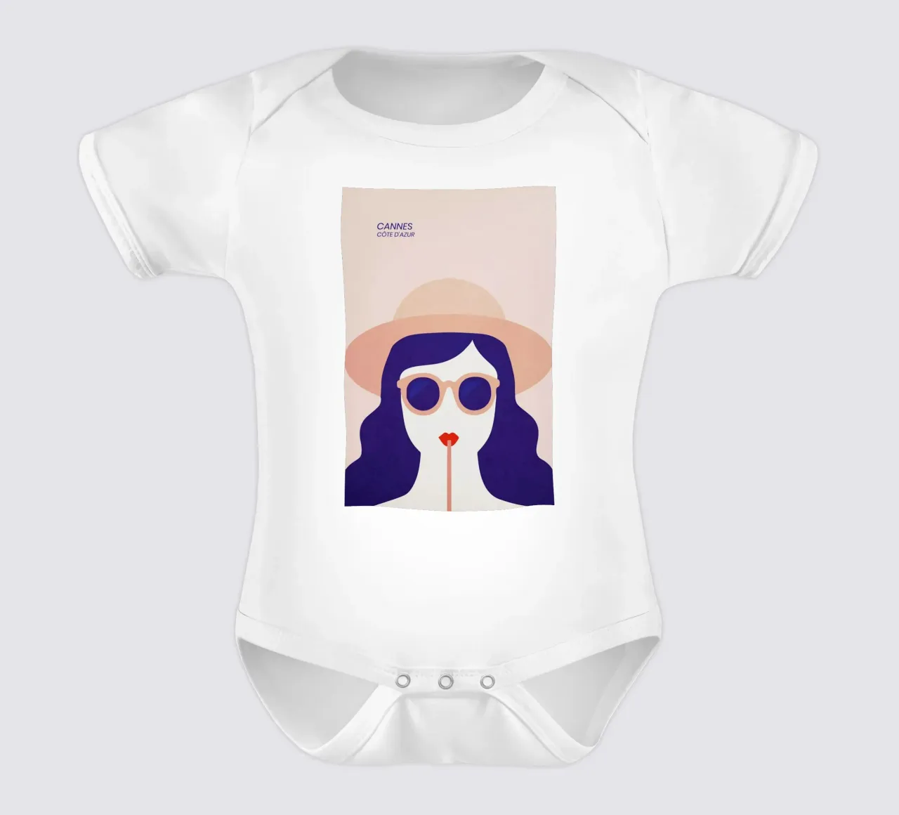 Cannes short-sleeve baby romper by The Cartography Collection