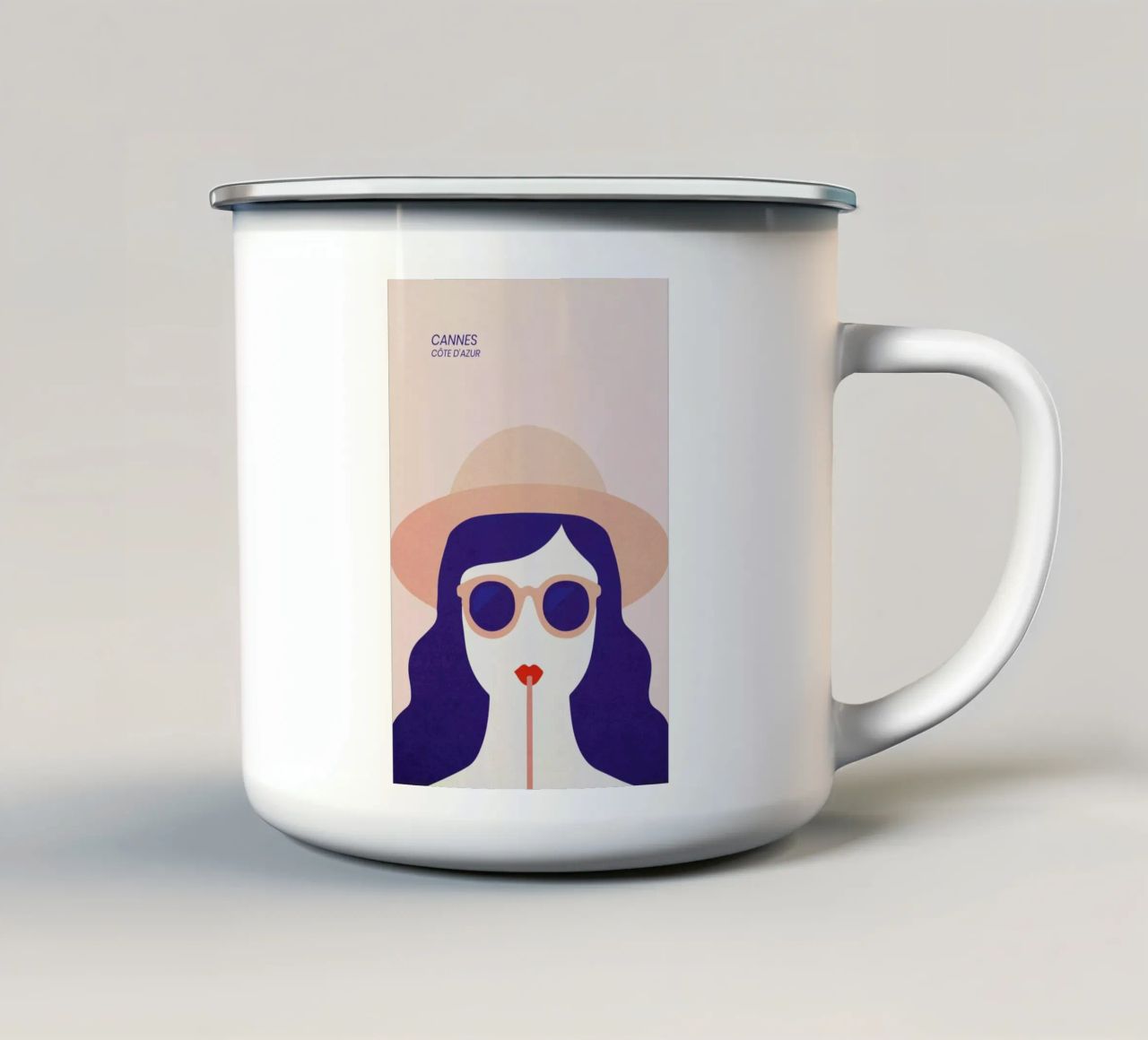 Cannes tazza in smalto da The Cartography Collection