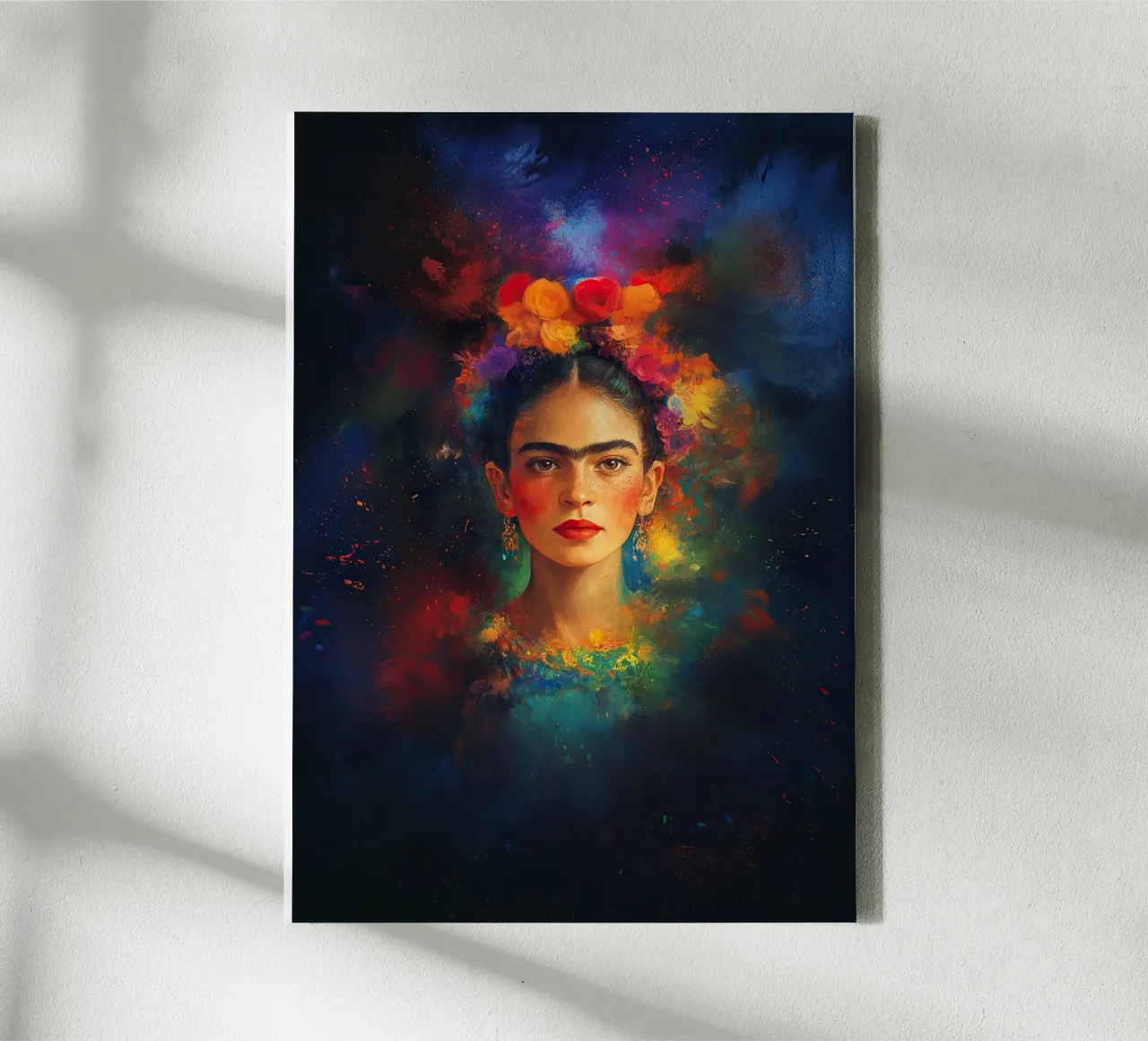 Frida Kahlo - Flügelschlag der Hoffnung Leinwand mit Schattenfugenrahmen von Fantasias Florales