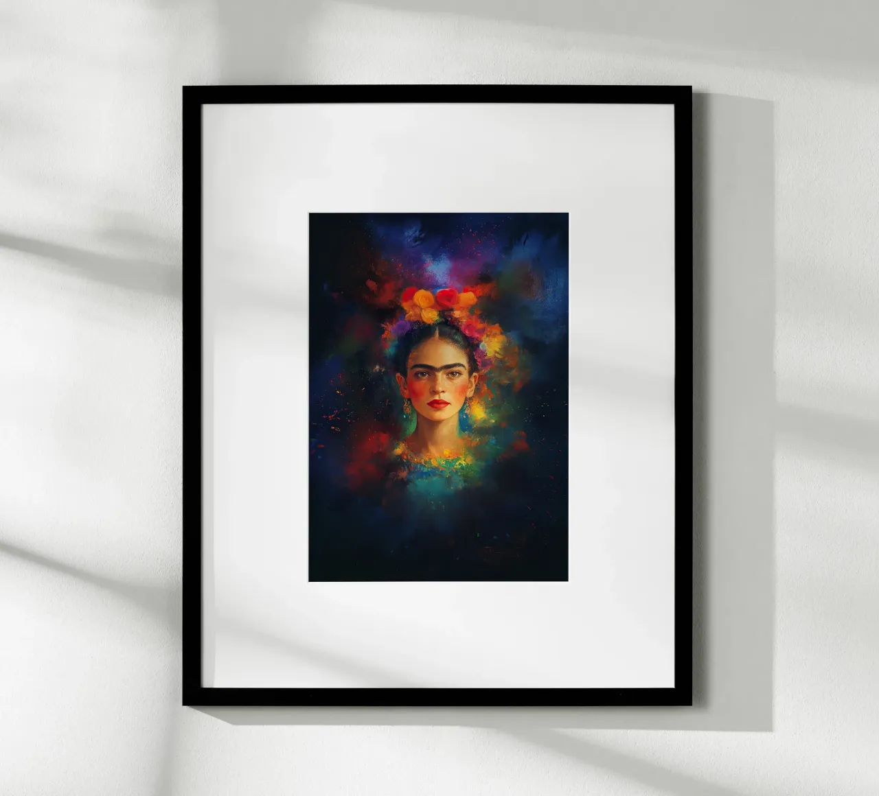 Frida Kahlo - Le ali della speranza poster con telaio in legno da Fantasias Florales