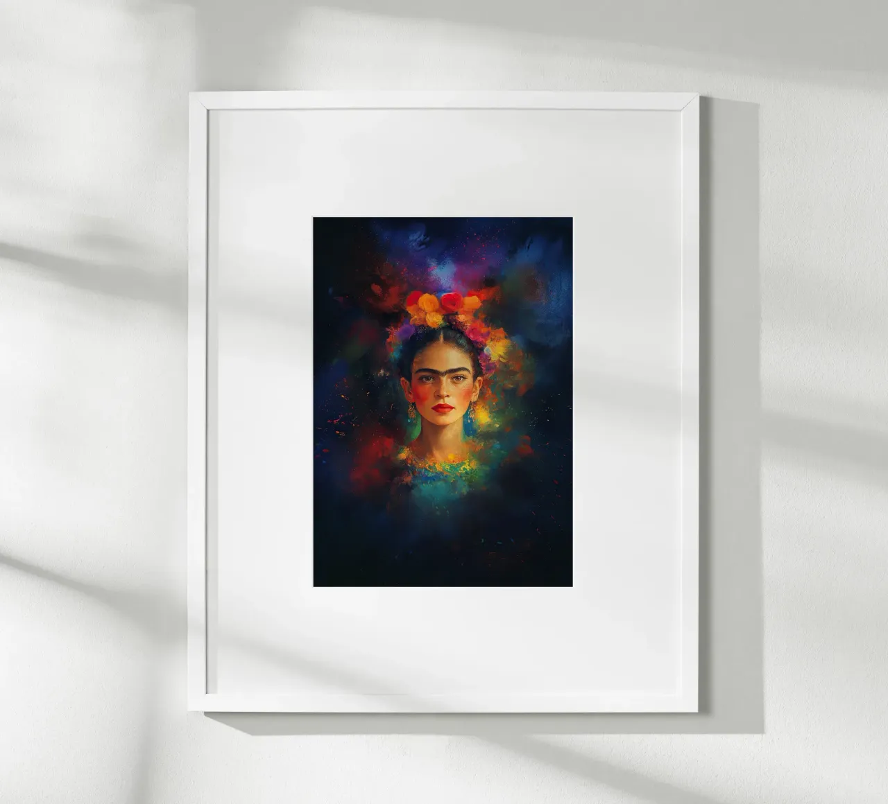 Frida Kahlo - Le ali della speranza poster con telaio in legno da Fantasias Florales