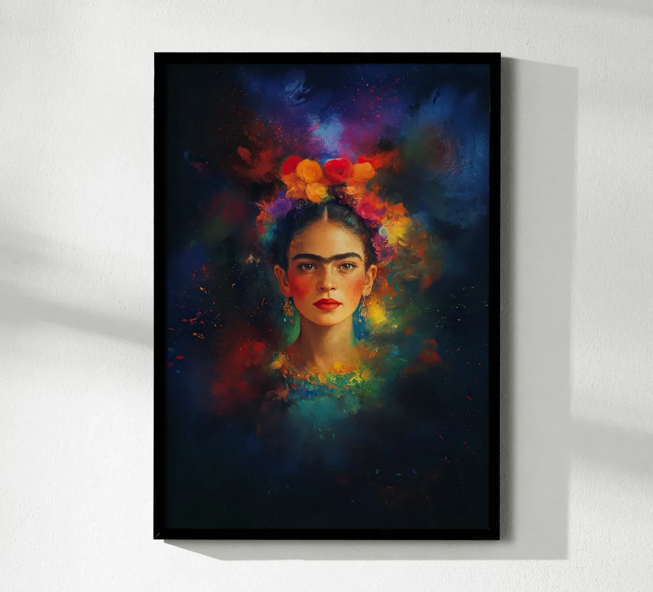 Frida Kahlo - Le ali della speranza poster con telaio in legno da Fantasias Florales