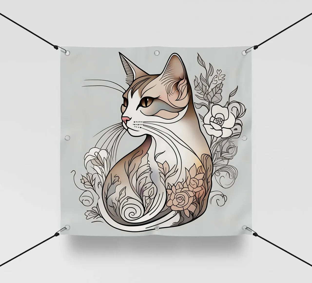 Stile_gatto_B_1 telo in pvc da Tierisch bunt by LK