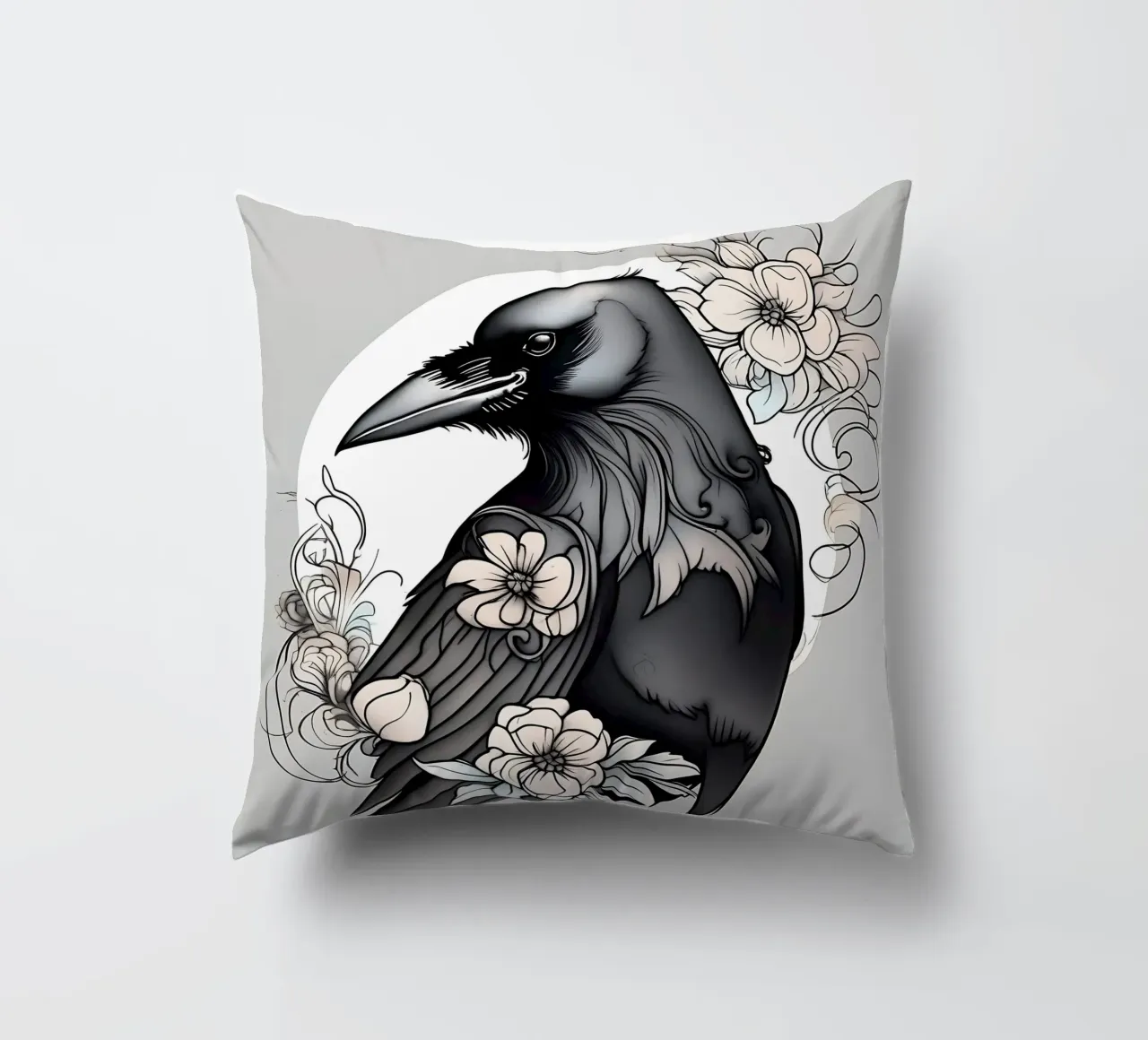 Corvo_Stile_B_1 cuscino da Tierisch bunt by LK