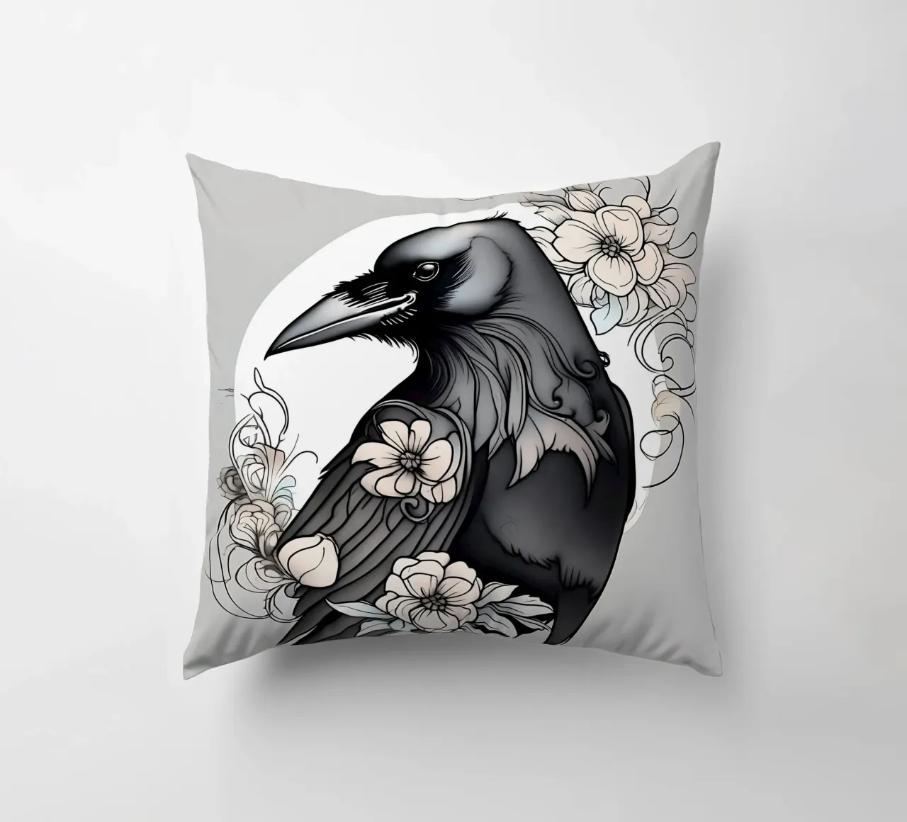 Corvo_Stile_B_1 cuscino da Tierisch bunt by LK