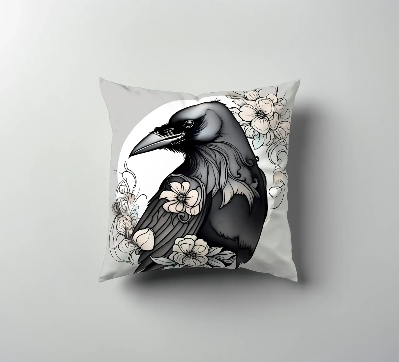 Corvo_Stile_B_1 cuscino da Tierisch bunt by LK