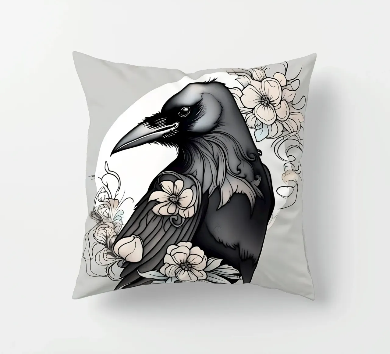 Corvo_Stile_B_1 cuscino da Tierisch bunt by LK